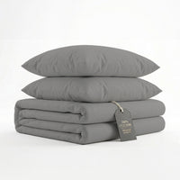 Lincove Classic Hotel Collection 100% Cotton Duvet Cover Set Graphite